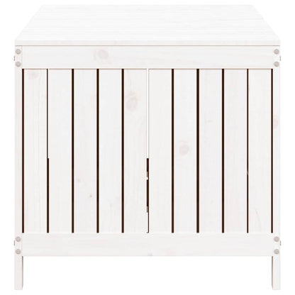 vidaXL Garden Storage Box | White | Solid Pine Wood | Medium - 147 x 68 x 64 cm