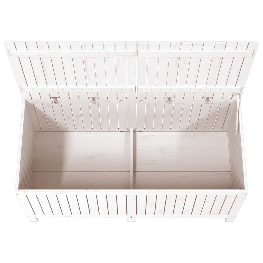 vidaXL Garden Storage Box | White | Solid Pine Wood | Medium - 147 x 68 x 64 cm