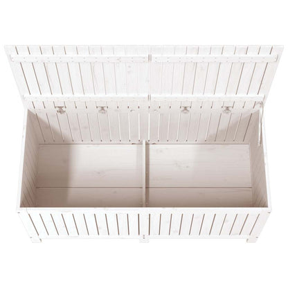 vidaXL Garden Storage Box | White | Solid Pine Wood | Medium - 147 x 68 x 64 cm