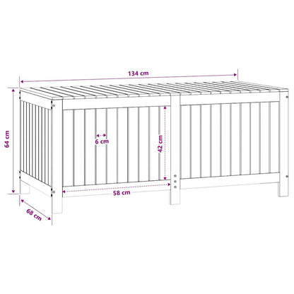 vidaXL Garden Storage Box | White | Solid Pine Wood | Medium - 147 x 68 x 64 cm