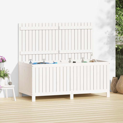 vidaXL Garden Storage Box | White | Solid Pine Wood | Medium - 147 x 68 x 64 cm