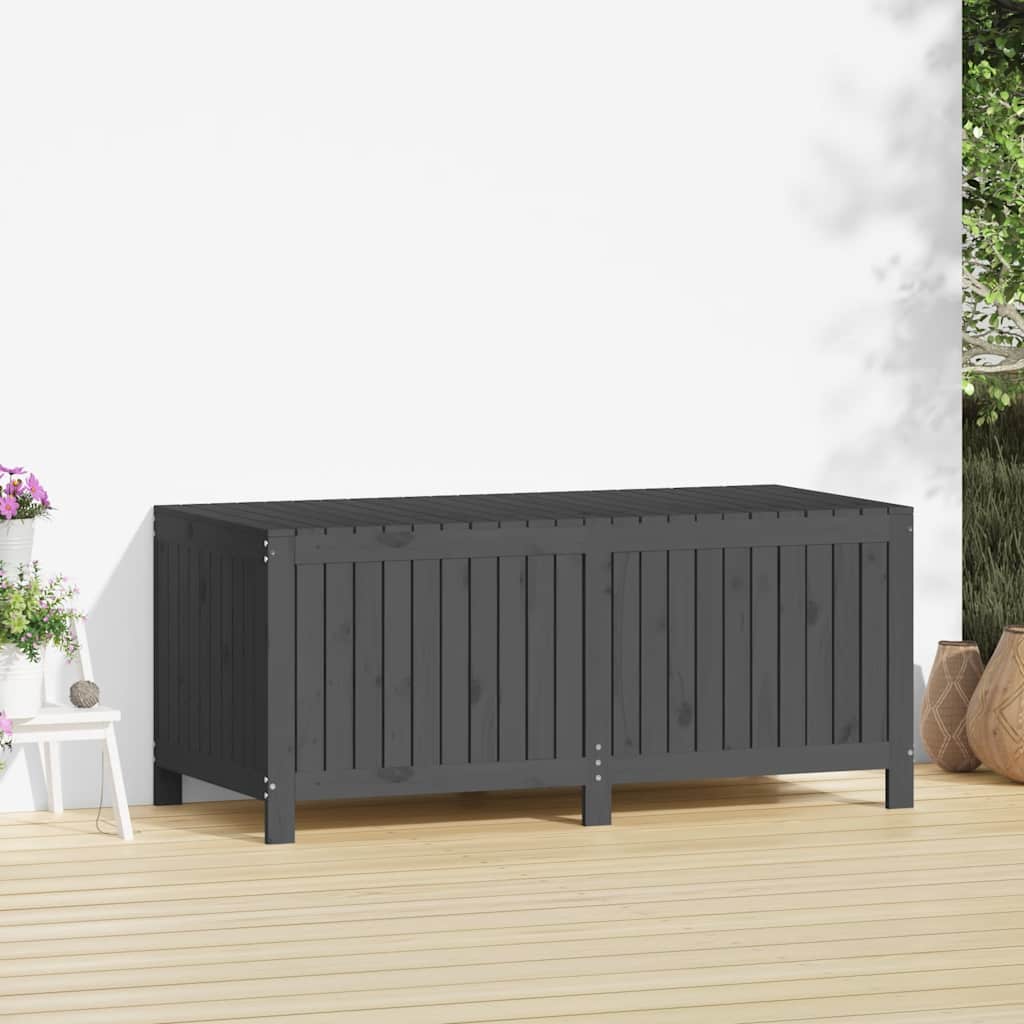 vidaXL Garden Storage Box | Grey | Solid Pine Wood | Large | Rustic | Durable - 147 x 68 x 64 cm