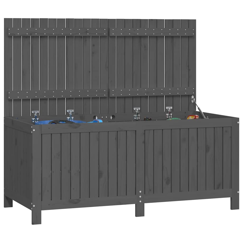 vidaXL Garden Storage Box | Grey | Solid Pine Wood | Large | Rustic | Durable - 147 x 68 x 64 cm
