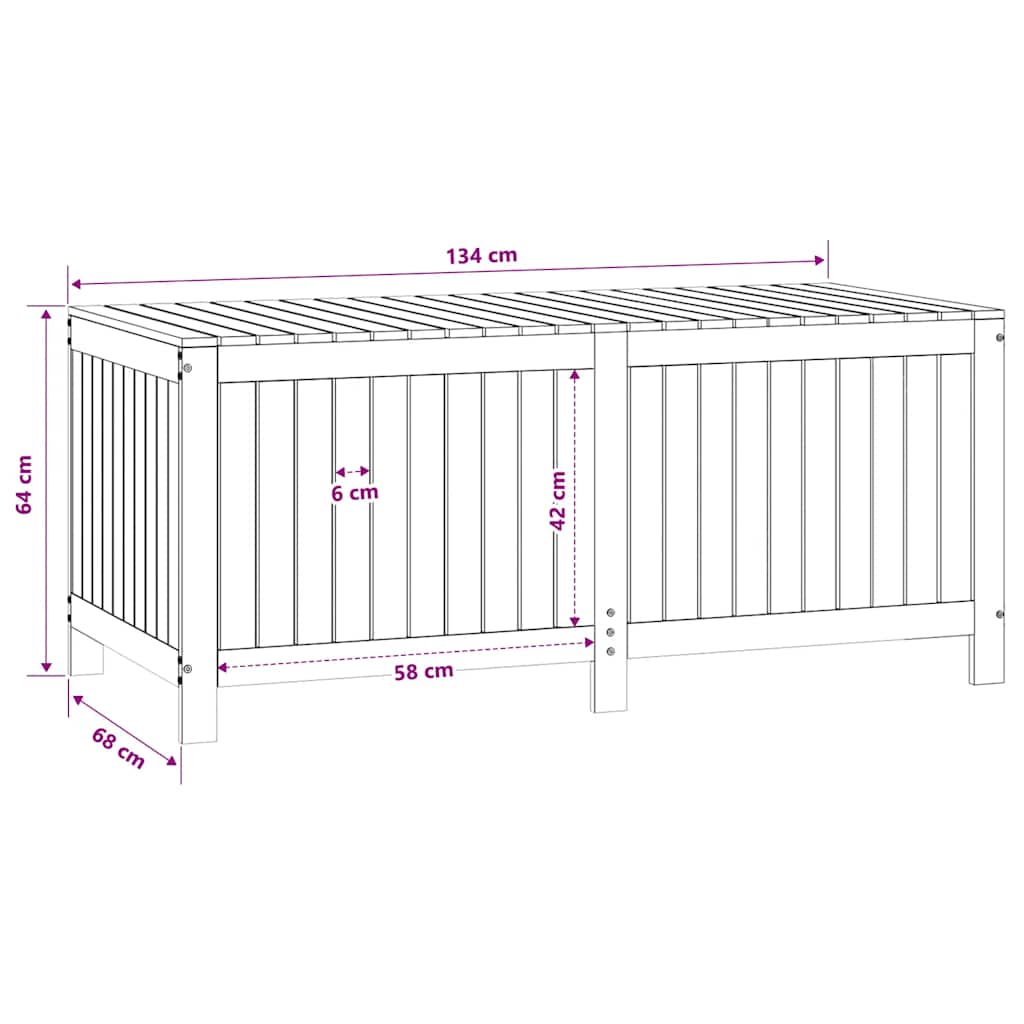vidaXL Garden Storage Box | Grey | Solid Pine Wood | Large | Rustic | Durable - 147 x 68 x 64 cm