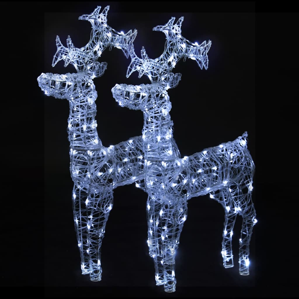 vidaXL Reindeer Christmas Decorations 2 pcs 60x16x100 cm Acrylic - Cold white