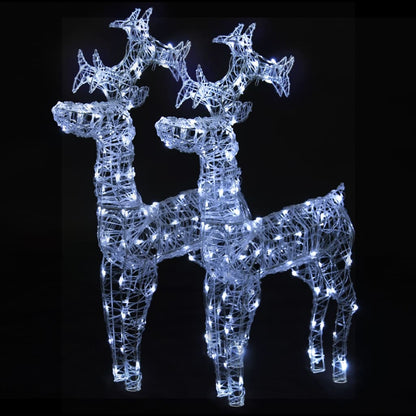 vidaXL Reindeer Christmas Decorations 2 pcs 60x16x100 cm Acrylic - Cold white