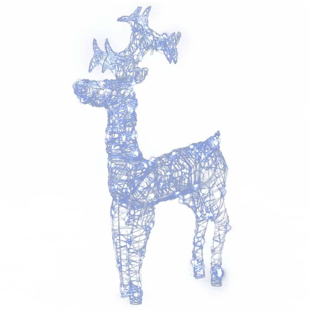 vidaXL Reindeer Christmas Decorations 2 pcs 60x16x100 cm Acrylic - Cold white
