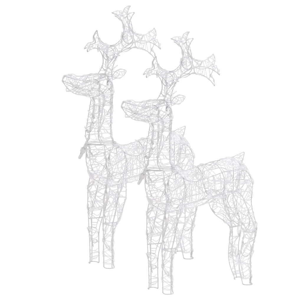 vidaXL Reindeer Christmas Decorations 2 pcs 60x16x100 cm Acrylic - Cold white