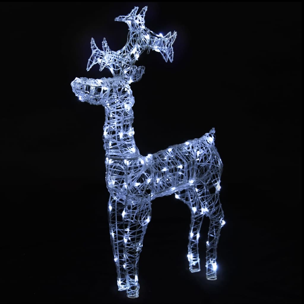 vidaXL Reindeer Christmas Decorations 2 pcs 60x16x100 cm Acrylic - Cold white