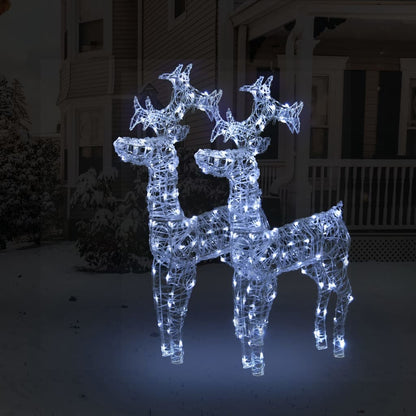 vidaXL Reindeer Christmas Decorations 2 pcs 60x16x100 cm Acrylic - Cold white