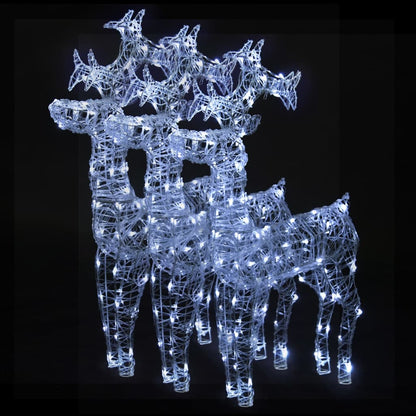 vidaXL Reindeer Christmas Decorations 3 pcs 60x16x100 cm Acrylic - Cold white