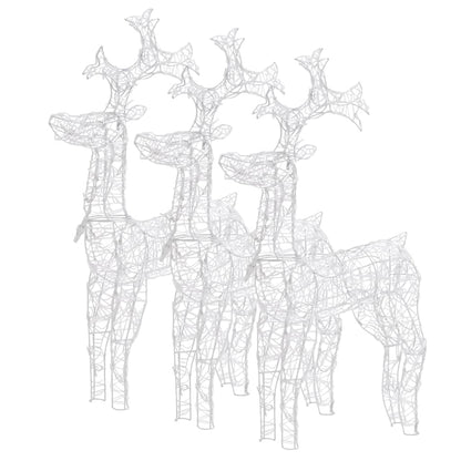 vidaXL Reindeer Christmas Decorations 3 pcs 60x16x100 cm Acrylic - Cold white