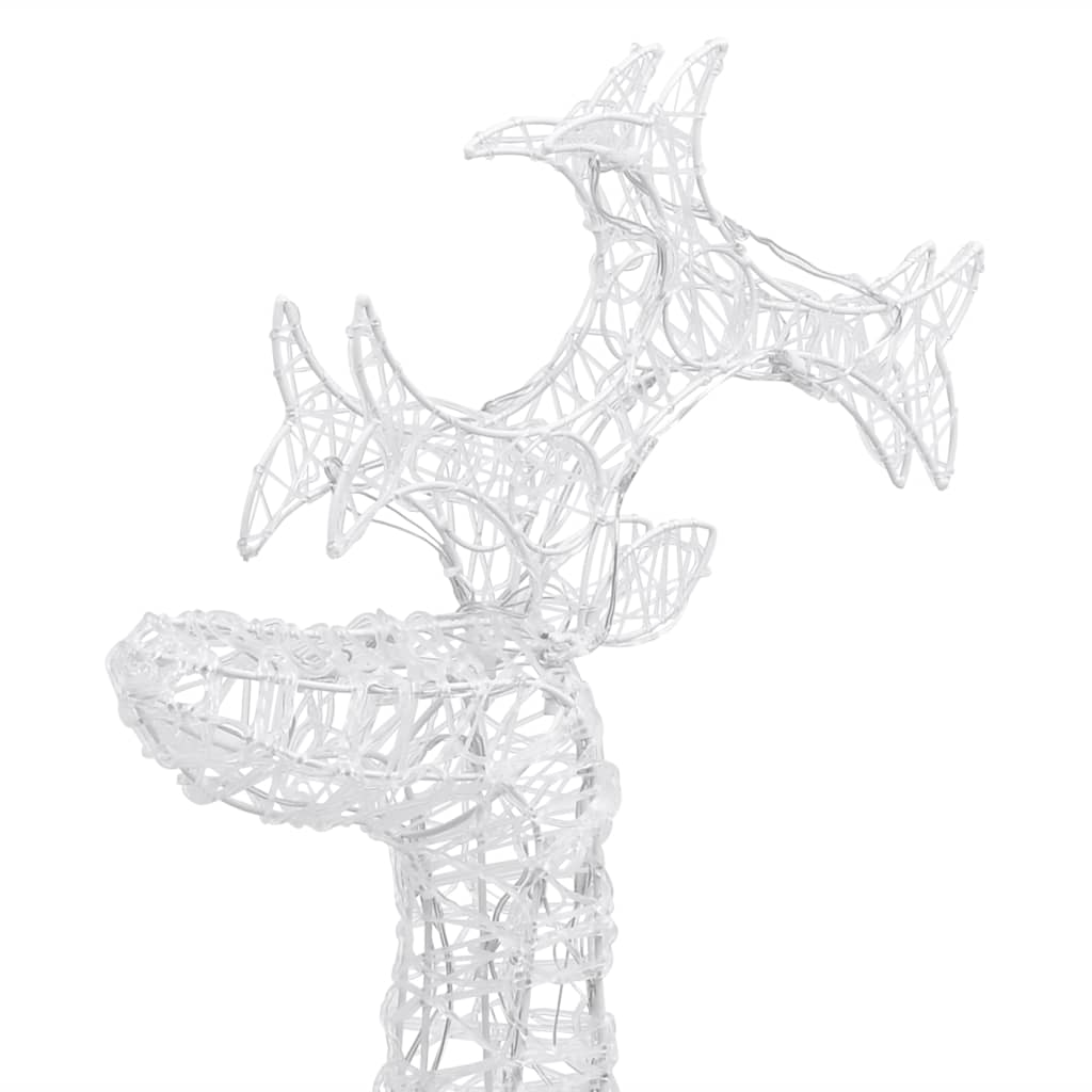 vidaXL Reindeer Christmas Decorations 3 pcs 60x16x100 cm Acrylic - Cold white