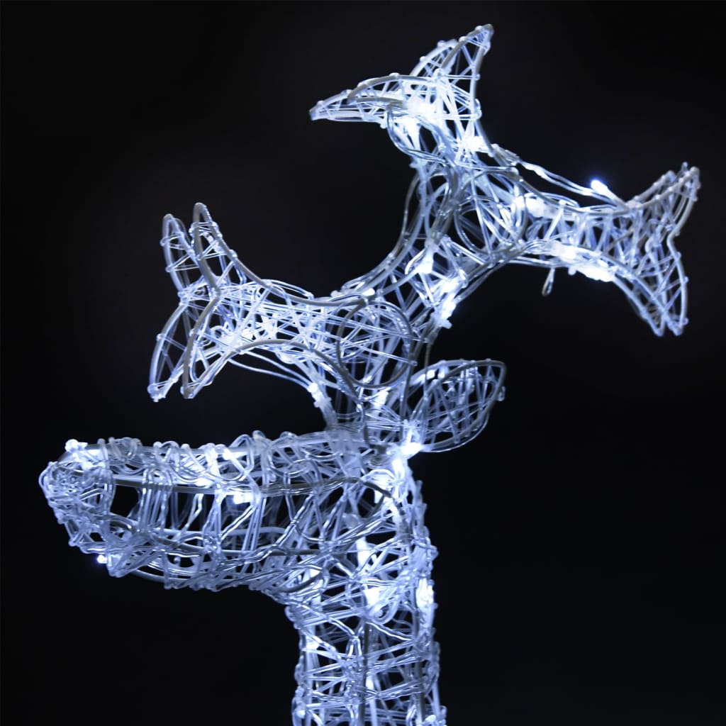 vidaXL Reindeer Christmas Decorations 3 pcs 60x16x100 cm Acrylic - Cold white