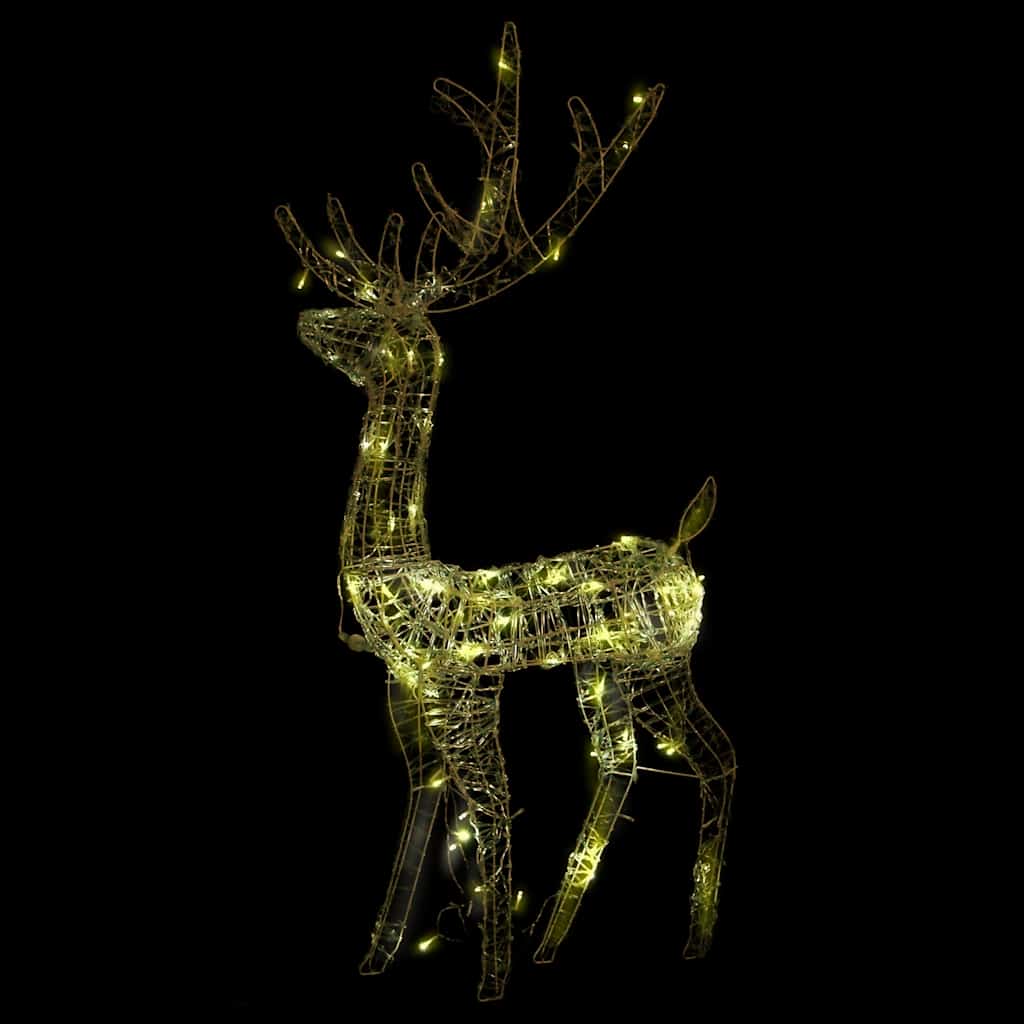 vidaXL Acrylic Reindeer Christmas Decorations 2 pcs 128 cm Warm White - 70 x 26 x 128 cm
