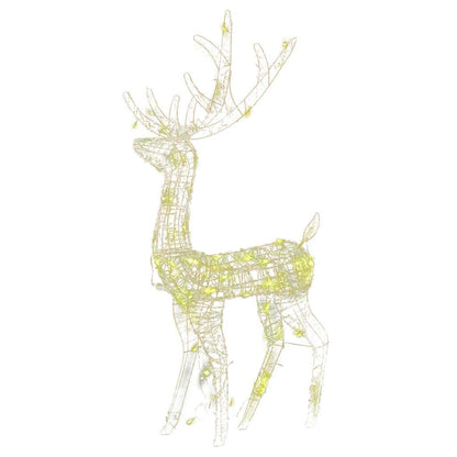 vidaXL Acrylic Reindeer Christmas Decorations 3 pcs 128 cm Warm White - 70 x 26 x 128 cm