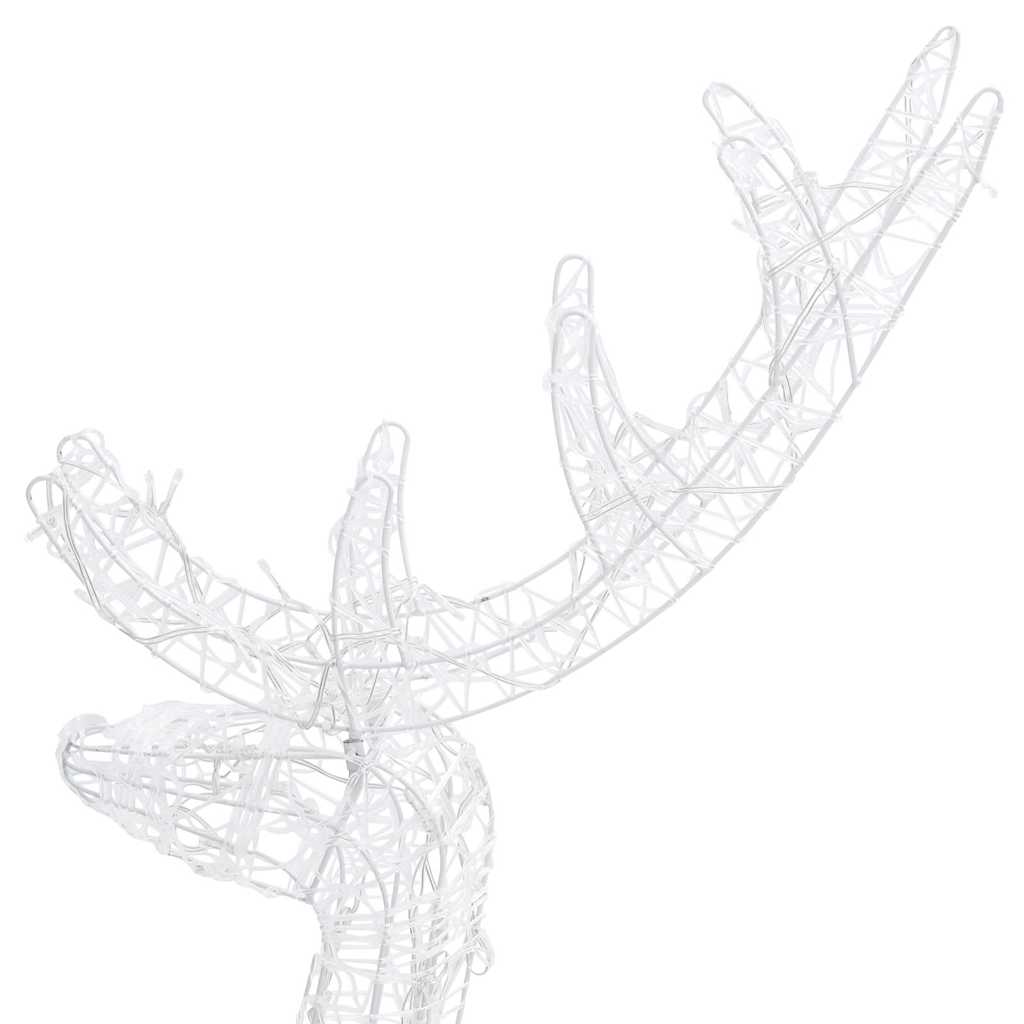 vidaXL Acrylic Reindeer Christmas Decorations 3 pcs 128 cm Warm White - 70 x 26 x 128 cm