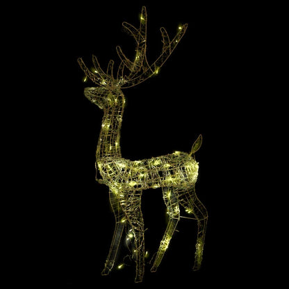 vidaXL Acrylic Reindeer Christmas Decorations 3 pcs 128 cm Warm White - 70 x 26 x 128 cm