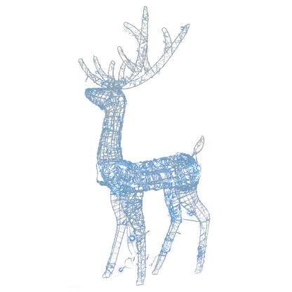 vidaXL Acrylic Reindeer Christmas Decorations 2 pcs 128 cm Cold White - 70 x 26 x 128 cm