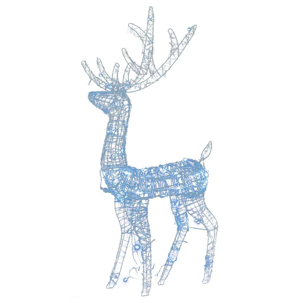 vidaXL Acrylic Reindeer Christmas Decorations 3 pcs 128 cm Cold White - 70 x 26 x 128 cm