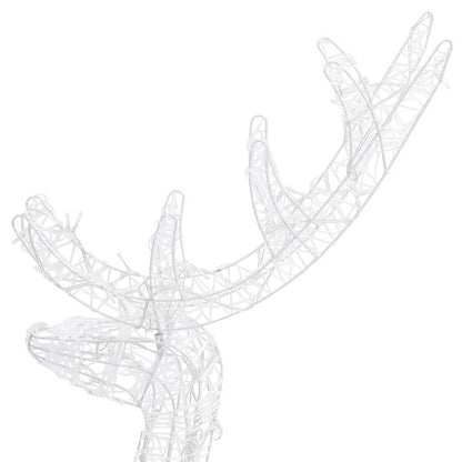 vidaXL Acrylic Reindeer Christmas Decorations 3 pcs 128 cm Cold White - 70 x 26 x 128 cm