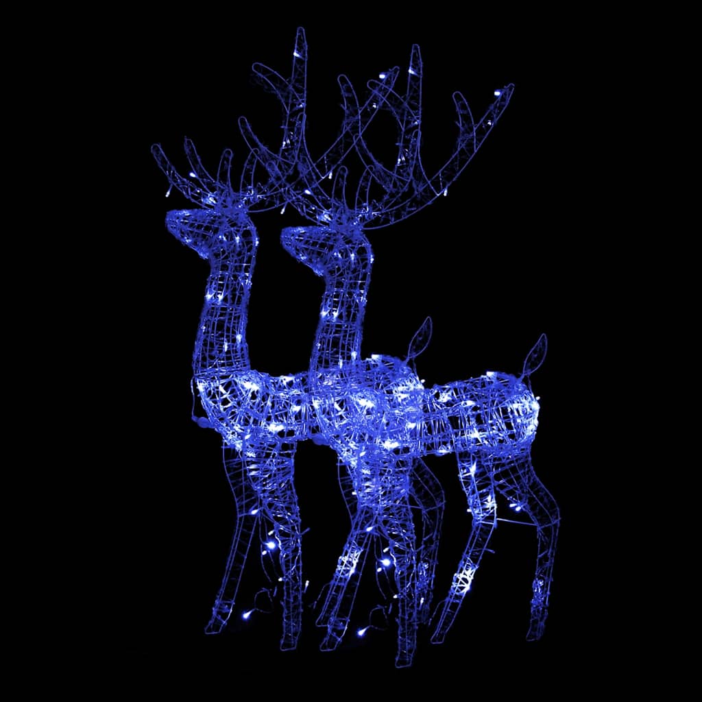 vidaXL Acrylic Reindeer Christmas Decorations 2 pcs 128 cm Blue - 70 x 41 x 120 cm