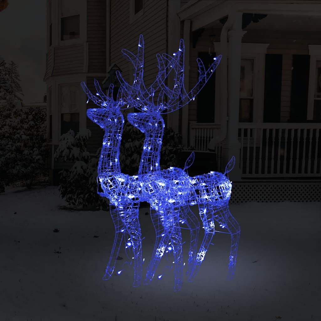 vidaXL Acrylic Reindeer Christmas Decorations 2 pcs 128 cm Blue - 70 x 41 x 120 cm