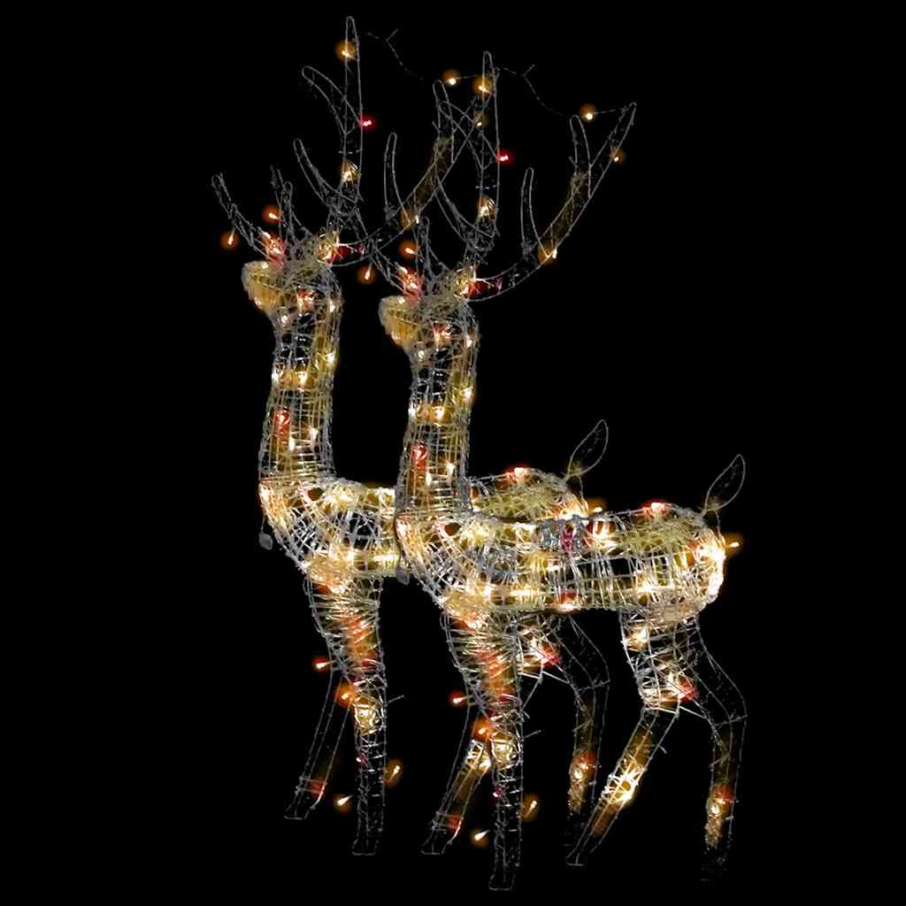 vidaXL Acrylic Reindeer Christmas Decorations 2 pcs 128cm Multicolour - 70 x 41 x 120 cm