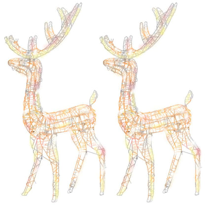vidaXL Acrylic Reindeer Christmas Decorations 2 pcs 128cm Multicolour - 70 x 41 x 120 cm