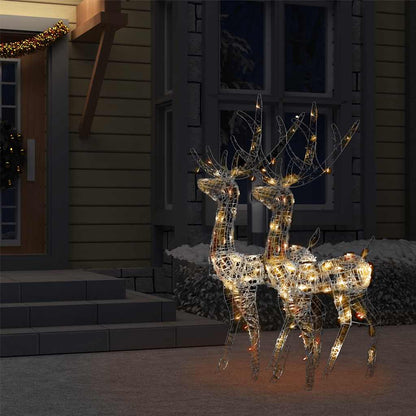 vidaXL Acrylic Reindeer Christmas Decorations 2 pcs 128cm Multicolour - 70 x 41 x 120 cm
