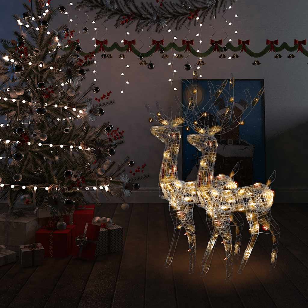 vidaXL Acrylic Reindeer Christmas Decorations 2 pcs 128cm Multicolour - 70 x 41 x 120 cm