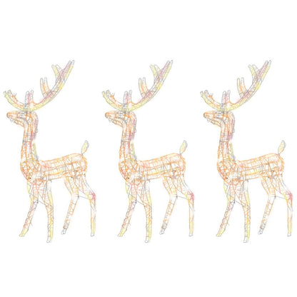 vidaXL Acrylic Reindeer Christmas Decorations 3 pcs 128cm Multicolour - 70 x 41 x 120 cm