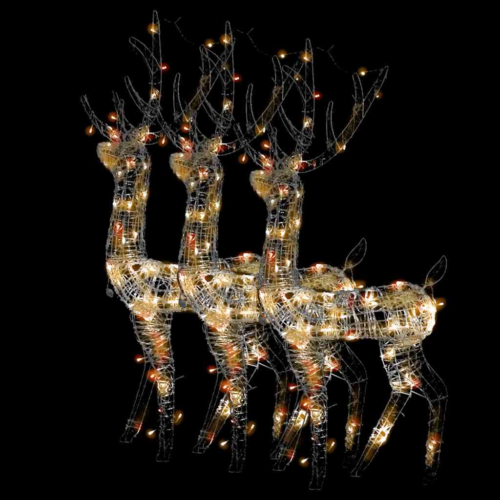 vidaXL Acrylic Reindeer Christmas Decorations 3 pcs 128cm Multicolour - 70 x 41 x 120 cm