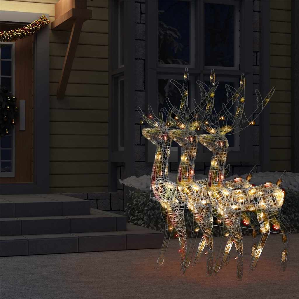 vidaXL Acrylic Reindeer Christmas Decorations 3 pcs 128cm Multicolour - 70 x 41 x 120 cm