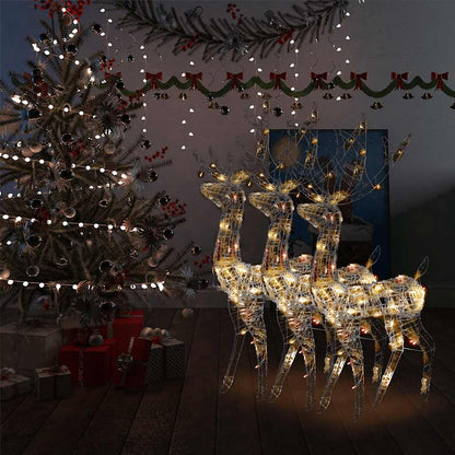 vidaXL Acrylic Reindeer Christmas Decorations 3 pcs 128cm Multicolour - 70 x 41 x 120 cm