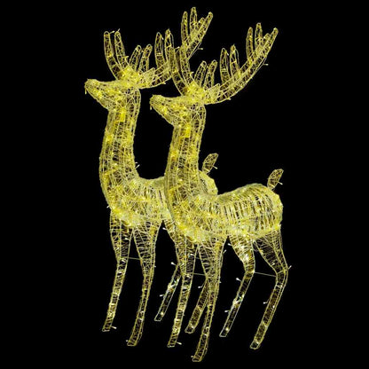 vidaXL XXL Acrylic Christmas Reindeers 250 LED 2 pcs 180 cm Warm White - 96 x 40 x 180 cm
