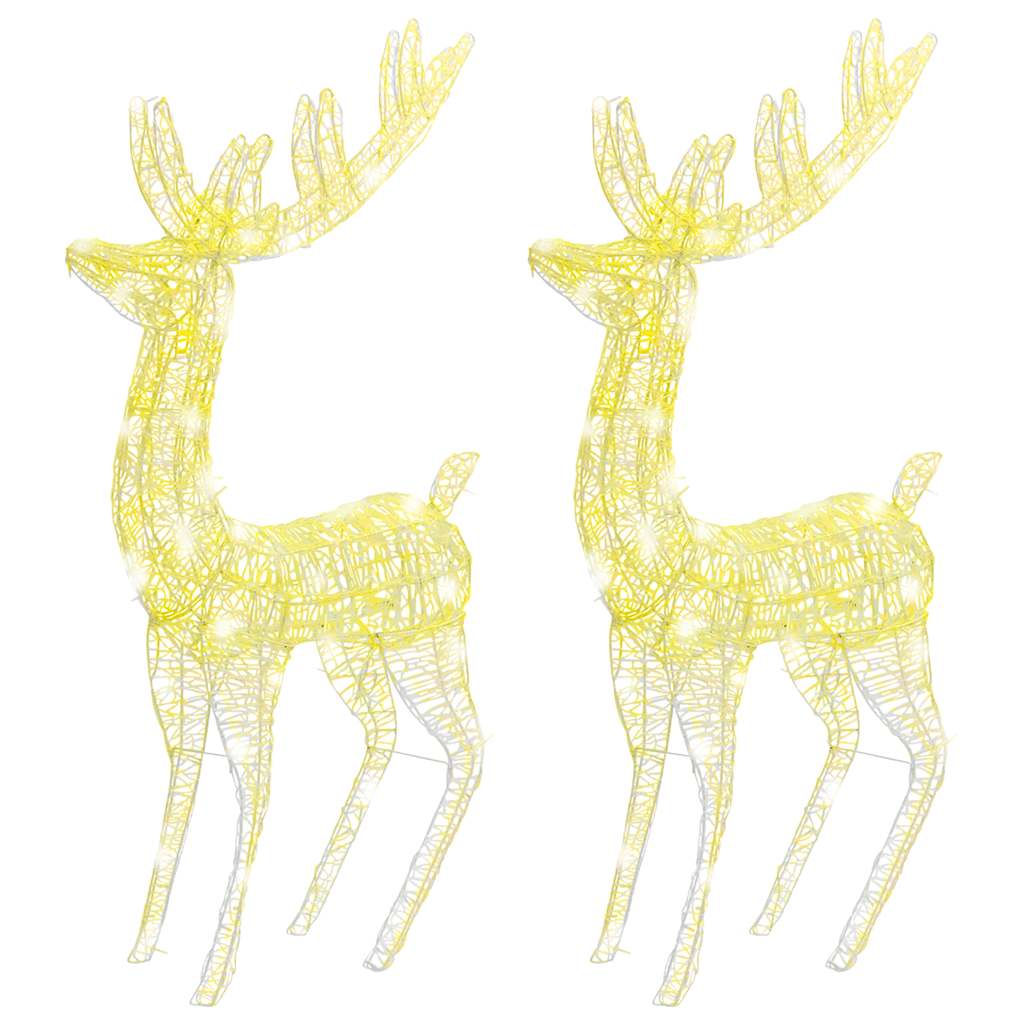 vidaXL XXL Acrylic Christmas Reindeers 250 LED 2 pcs 180 cm Warm White - 96 x 40 x 180 cm