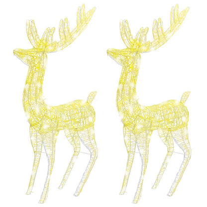 vidaXL XXL Acrylic Christmas Reindeers 250 LED 2 pcs 180 cm Warm White - 96 x 40 x 180 cm
