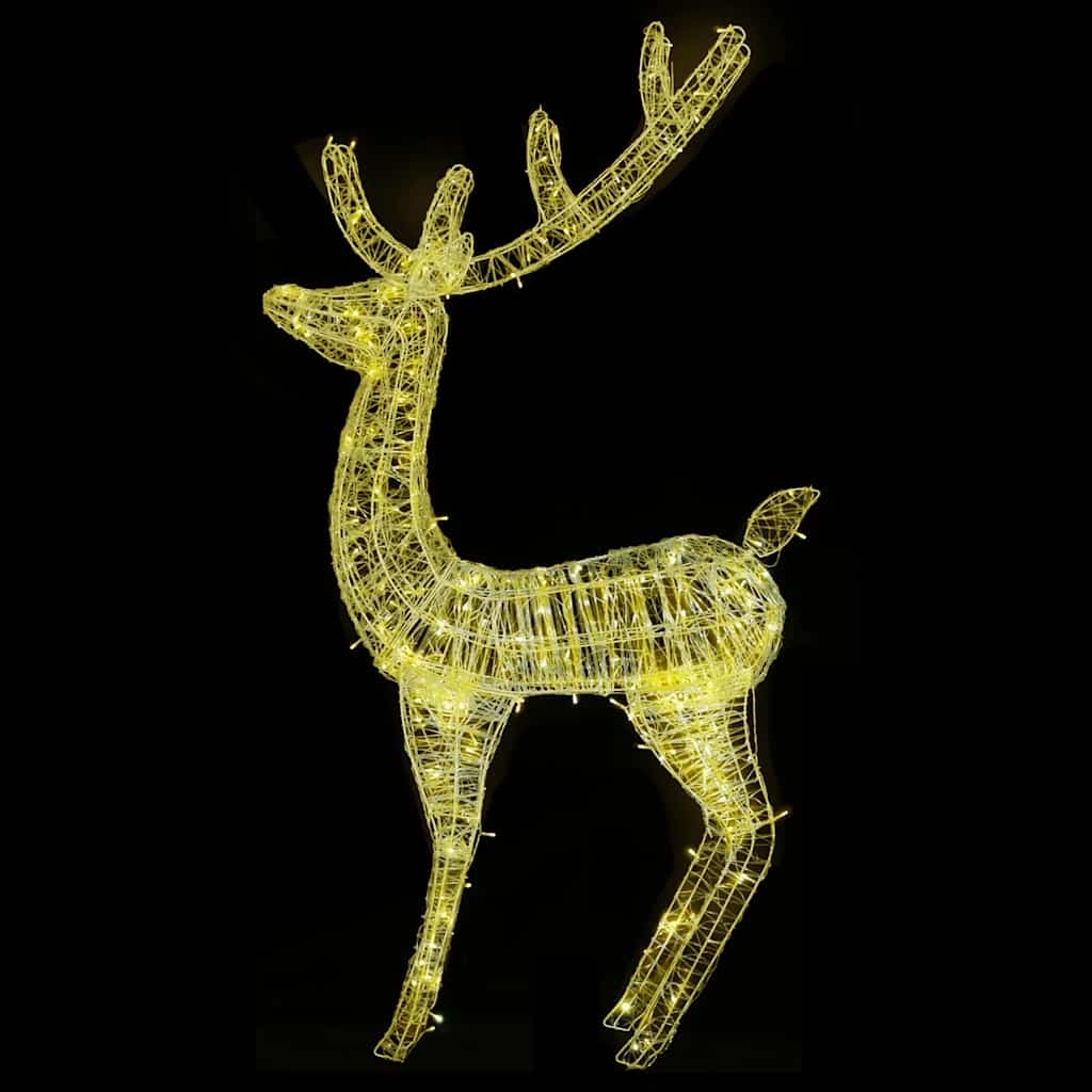 vidaXL XXL Acrylic Christmas Reindeers 250 LED 2 pcs 180 cm Warm White - 96 x 40 x 180 cm