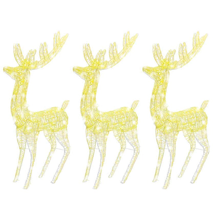 vidaXL XXL Acrylic Christmas Reindeers 250 LED 3 pcs 180 cm Warm White - 96 x 40 x 180 cm