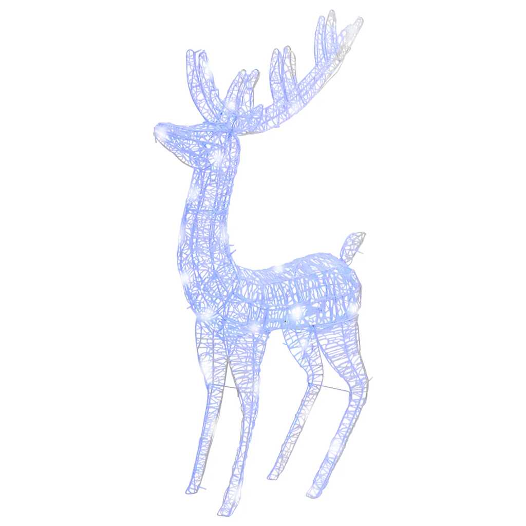 vidaXL XXL Acrylic Christmas Reindeers 250 LED 3 pcs 180 cm Blue - White - 96 x 40 x 180 cm