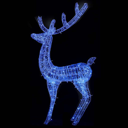 vidaXL XXL Acrylic Christmas Reindeers 250 LED 3 pcs 180 cm Blue - White - 96 x 40 x 180 cm