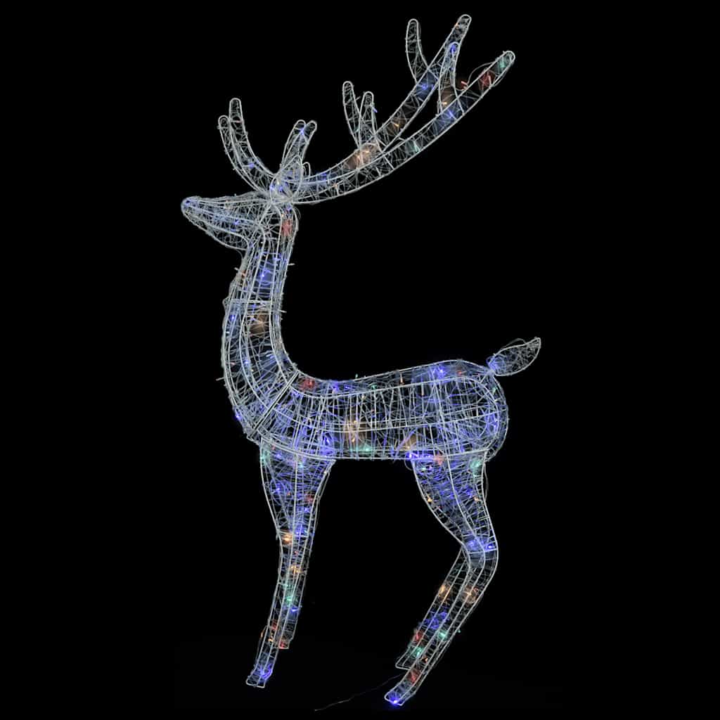 vidaXL XXL Acrylic Christmas Reindeers 250 LED 2 pcs 180 cm Multicolour - 96 x 40 x 180 cm