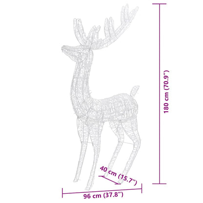 vidaXL XXL Acrylic Christmas Reindeers 250 LED 3 pcs 180 cm Multicolour - 96 x 40 x 180 cm