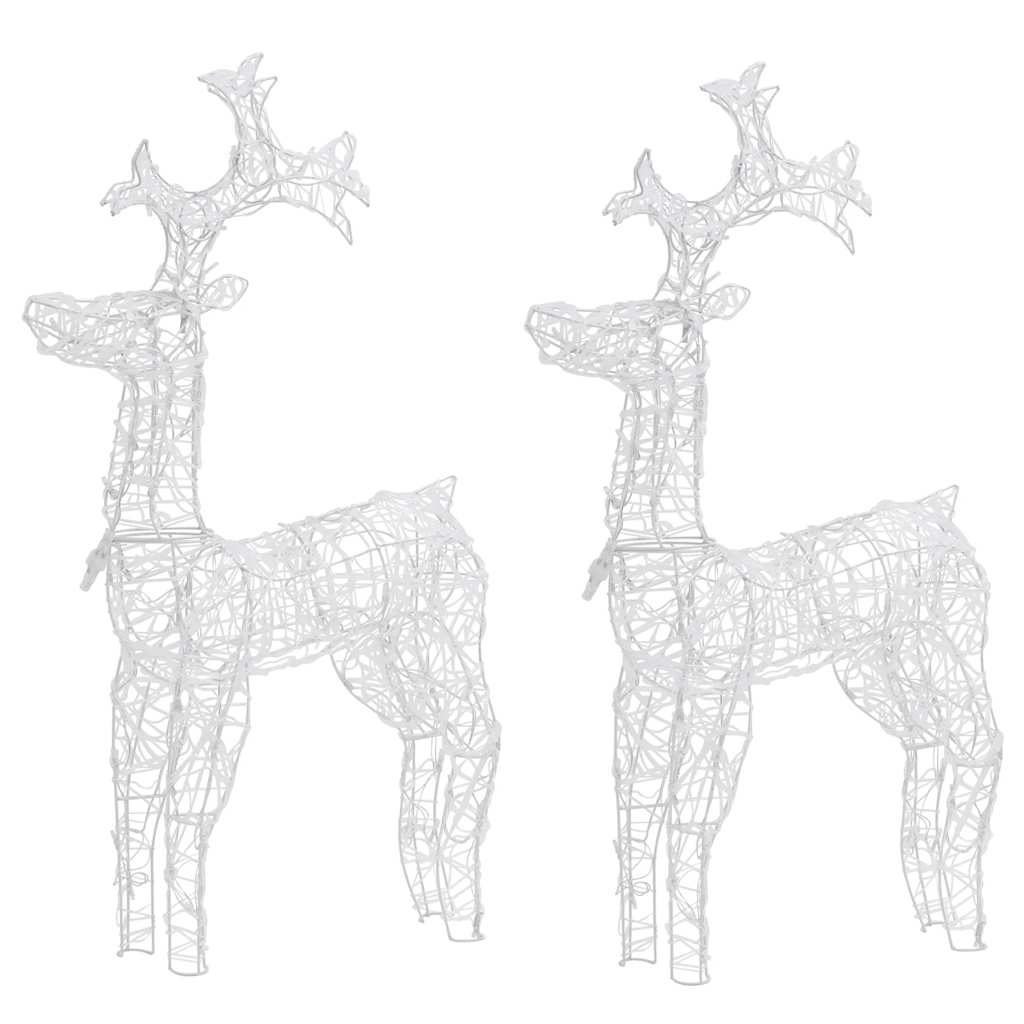 vidaXL Reindeer Christmas Decorations 2 pcs 60x16x100 cm Acrylic - warm white