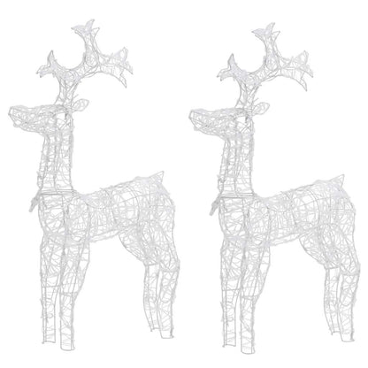 vidaXL Reindeer Christmas Decorations 2 pcs 60x16x100 cm Acrylic - warm white