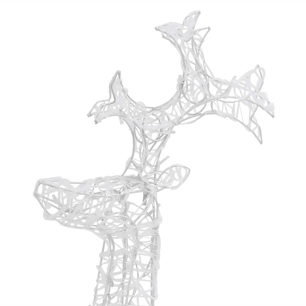 vidaXL Reindeer Christmas Decorations 2 pcs 60x16x100 cm Acrylic - warm white