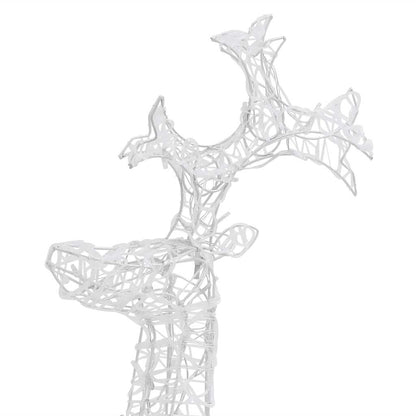 vidaXL Reindeer Christmas Decorations 2 pcs 60x16x100 cm Acrylic - warm white