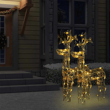 vidaXL Reindeer Christmas Decorations 2 pcs 60x16x100 cm Acrylic - warm white