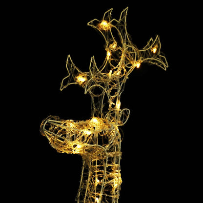 vidaXL Reindeer Christmas Decorations 2 pcs 60x16x100 cm Acrylic - warm white